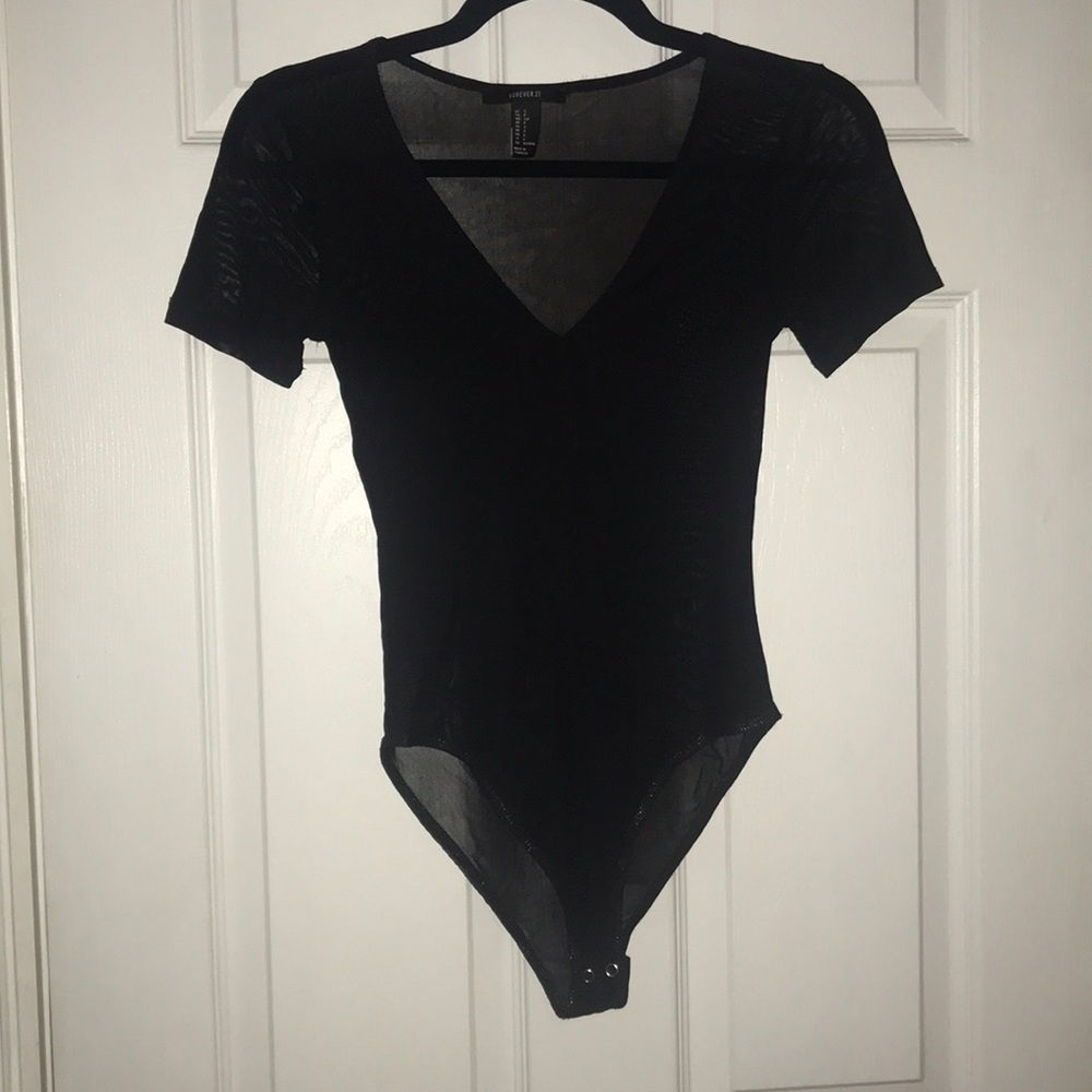 Sheer black bodysuit